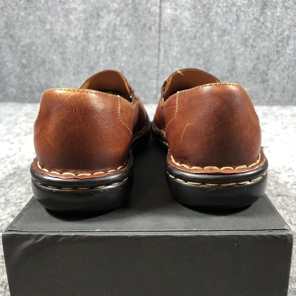 Born Womens 7 Brown Leather Tassel Loafers Slip On Comfort Flats - Picture 9 of 16